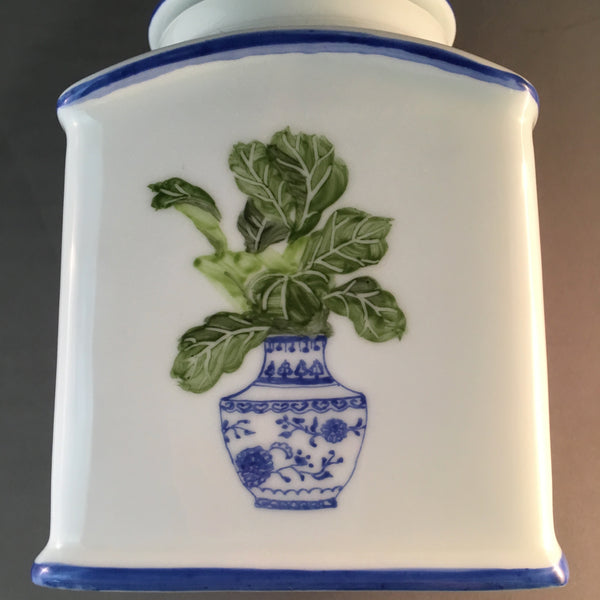 classic tea jar with hand painted Chinese vase and