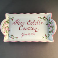 3177-NAME TRAY with flowers